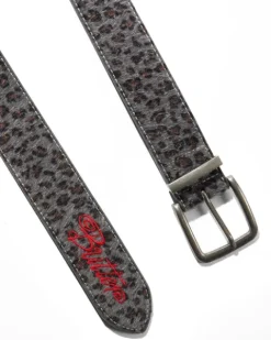 Accessories-Butter Goods Animal Hide Belt, Grey Leopard