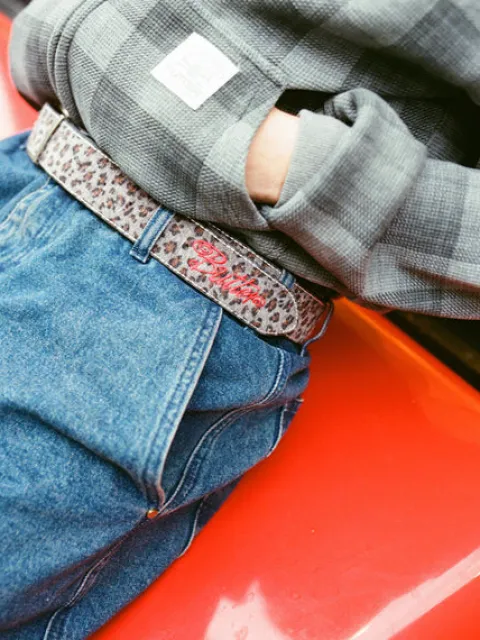 Accessories-Butter Goods Animal Hide Belt, Grey Leopard