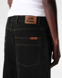 Denim Jeans|Pants-Butter Goods Baggy Denim Jeans, Washed Black