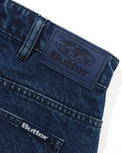 Denim Shorts|Shorts-Butter Goods Baggy Denim Shorts, Dark Blue