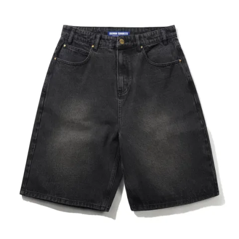 Denim Shorts|Shorts-Butter Goods Baggy Denim Shorts, Distressed Black