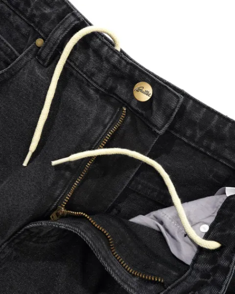 Denim Shorts|Shorts-Butter Goods Baggy Denim Shorts, Distressed Black