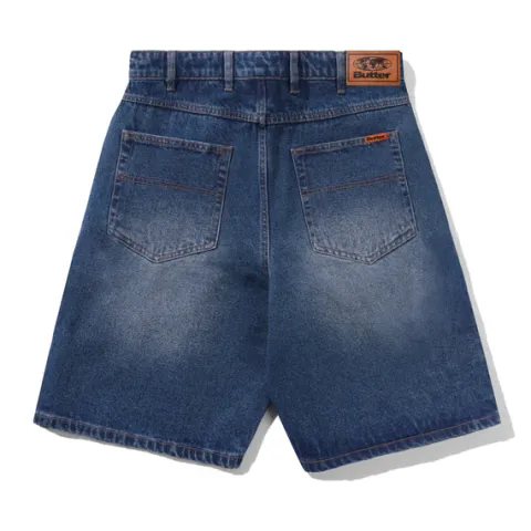 Denim Shorts|Shorts-Butter Goods Baggy Denim Shorts, Distressed Indigo