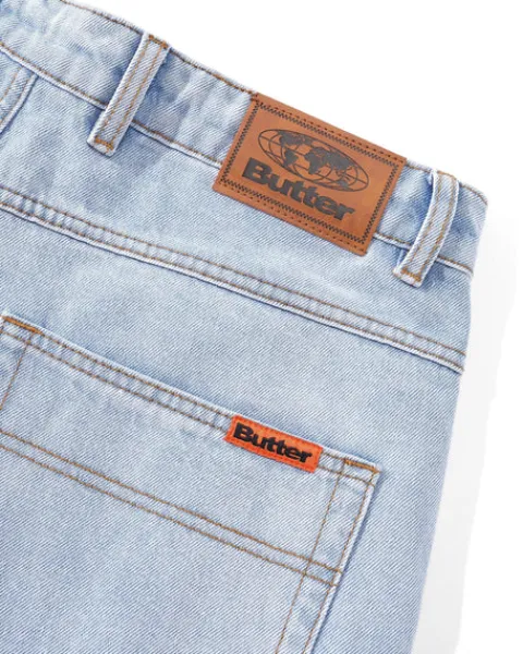 Denim Shorts|Shorts-Butter Goods Baggy Denim Shorts, Light Blue