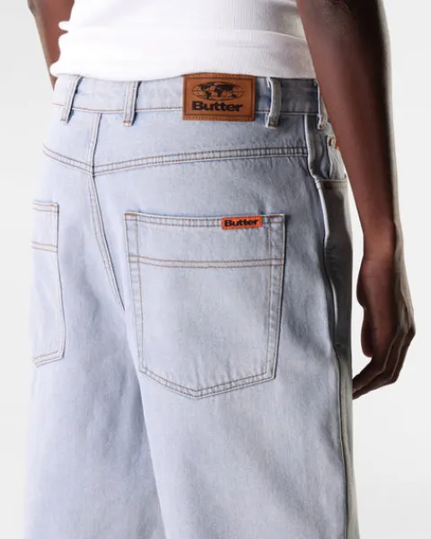 Denim Shorts|Shorts-Butter Goods Baggy Denim Shorts, Light Blue