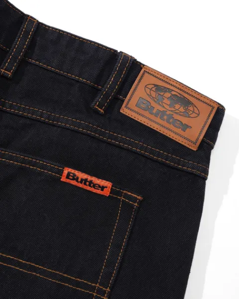 Denim Shorts|Shorts-Butter Goods Baggy Denim Shorts, Washed Black