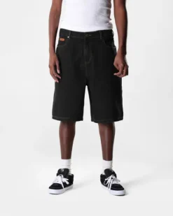 Denim Shorts|Shorts-Butter Goods Baggy Denim Shorts, Washed Black