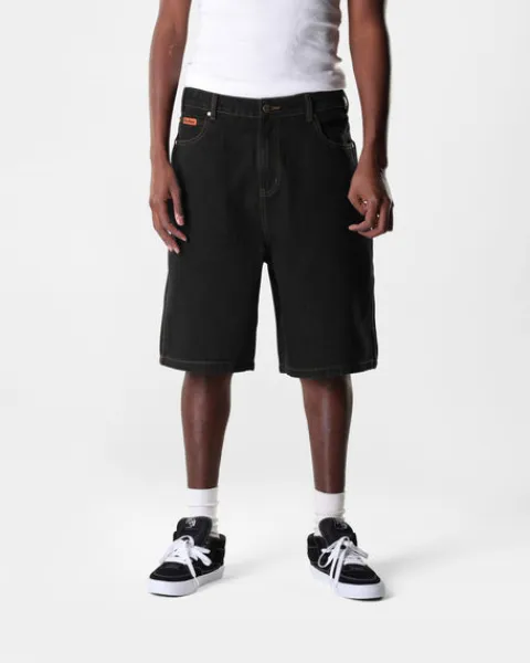 Denim Shorts|Shorts-Butter Goods Baggy Denim Shorts, Washed Black