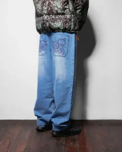 Denim Jeans|Pants-Butter Goods Blotch Denim Jeans, Streaky Blue