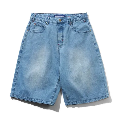 Denim Shorts|Shorts-Butter Goods Blotch Denim Shorts, Streaky Blue