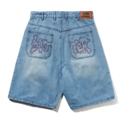 Denim Shorts|Shorts-Butter Goods Blotch Denim Shorts, Streaky Blue