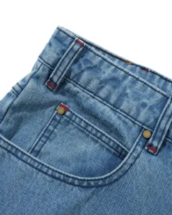 Denim Shorts|Shorts-Butter Goods Blotch Denim Shorts, Streaky Blue
