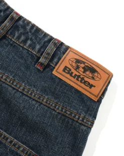 Denim Shorts|Shorts-Butter Goods Blotch Denim Shorts, Streaky Navy