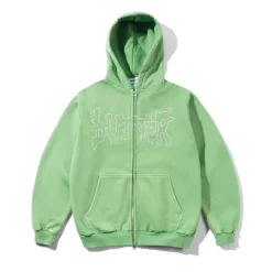 Zip-Thru Hoods|Pullover Hoods-Butter Goods Botch Zip-Thru Hood, Wahed Green