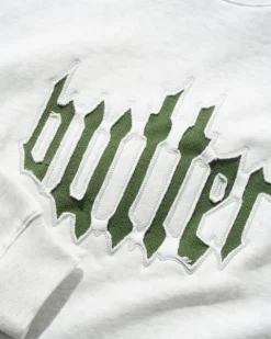 Zip-Thru Hoods|Pullover Hoods-Butter Goods Cut Out Appique Crewneck, Ah