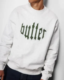 Zip-Thru Hoods|Pullover Hoods-Butter Goods Cut Out Appique Crewneck, Ah