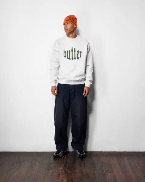 Zip-Thru Hoods|Pullover Hoods-Butter Goods Cut Out Appique Crewneck, Back