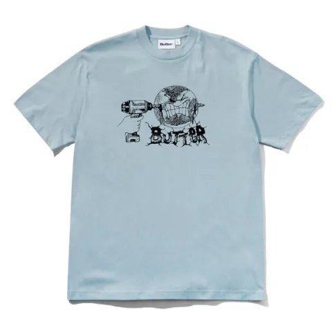 T-Shirts-Butter Goods Dri Tee, Grey Bue