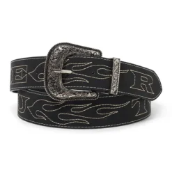 Accessories-Butter Goods Flame Stitch Belt, Black