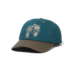 Hats|Beanies-Butter Goods Footprints 6 Panel Cap, Teal