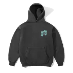 Zip-Thru Hoods|Pullover Hoods-Butter Goods Footprint Puover Hood, Charcoa