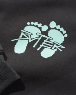 Zip-Thru Hoods|Pullover Hoods-Butter Goods Footprint Puover Hood, Charcoa