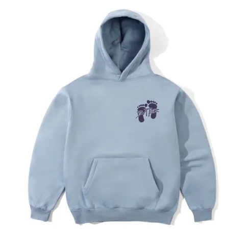 Zip-Thru Hoods|Pullover Hoods-Butter Goods Footprint Puover Hood, Ice