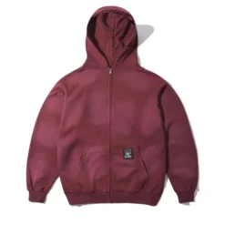 Zip-Thru Hoods|Pullover Hoods-Butter Goods Garage Zip-Thru Hood, Faded Burgundy