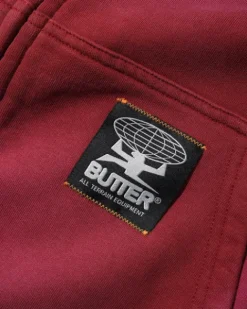Zip-Thru Hoods|Pullover Hoods-Butter Goods Garage Zip-Thru Hood, Faded Burgundy