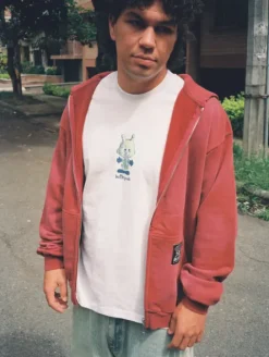 Zip-Thru Hoods|Pullover Hoods-Butter Goods Garage Zip-Thru Hood, Faded Burgundy