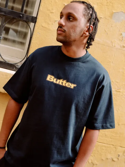 T-Shirts|Pullover Hoods-Butter Goods ogo Tee, Navy