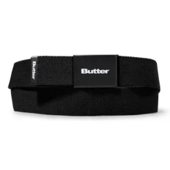 Accessories-Butter Goods Logo Woven Belt, Black