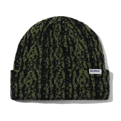 Hats|Beanies-Butter Goods Lowland Camo Beanie, Green