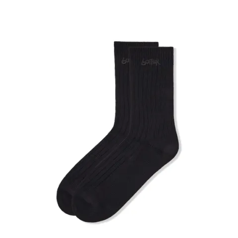 Accessories-Butter Goods Mid-Cut Socks, Black