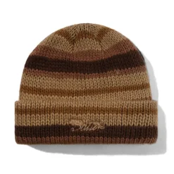 Hats|Beanies-Butter Goods Ombre Stripe Knit Beanie, Chocolate