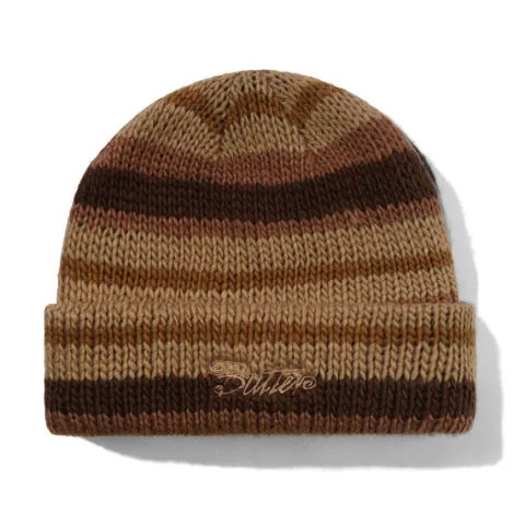 Hats|Beanies-Butter Goods Ombre Stripe Knit Beanie, Chocolate