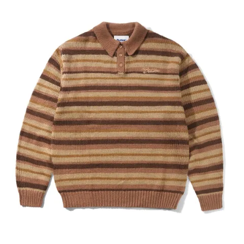 Knits-Butter Goods Obre tripe Knit weater, Chocoate