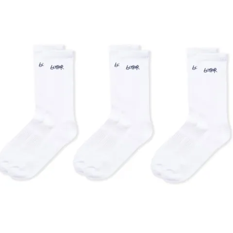 Accessories-Butter Goods 3-Pack Basic Socks, White