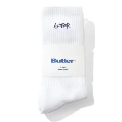 Accessories-Butter Goods 3-Pack Basic Socks, White