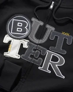 Zip-Thru Hoods|Pullover Hoods-Butter Goods Patchwork Zip-Thru Hood, Back