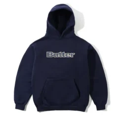 Zip-Thru Hoods|Pullover Hoods-Butter Goods Paid ogo Appique Puover Hood, Navy
