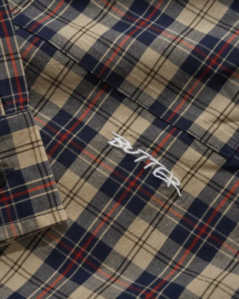 Shirts| Shirts-Butter Goods Paid hirt, Beige / Navy