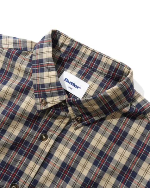 Shirts| Shirts-Butter Goods Paid hirt, Beige / Navy