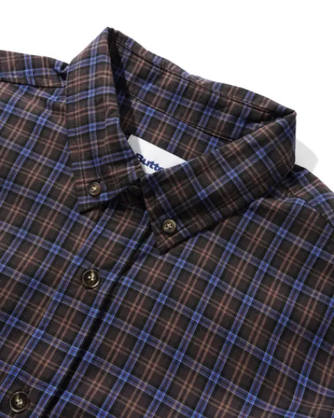 Shirts| Shirts-Butter Goods Paid hirt, Brown / Cobat