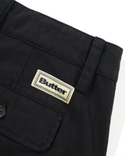 Denim Shorts|Shorts-Butter Goods Pleated Shorts, Washed Black