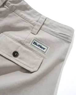 Denim Shorts|Shorts-Butter Goods Pleated Shorts, Washed Light Grey
