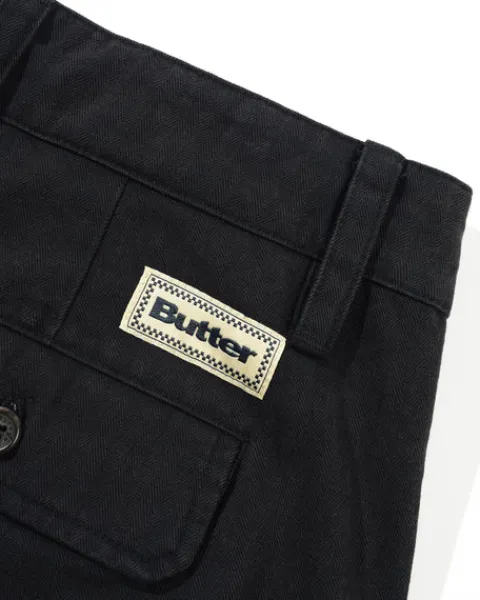 Denim Jeans|Pants-Butter Goods Pleated Trousers, Washed Black