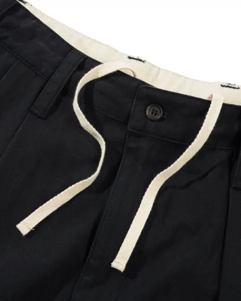 Denim Jeans|Pants-Butter Goods Pleated Trousers, Washed Black