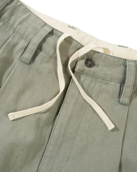 Denim Jeans|Pants-Butter Goods Pleated Trousers, Washed Fatigue