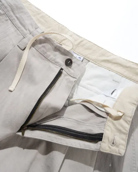 Denim Jeans|Pants-Butter Goods Pleated Trousers, Washed Light Grey